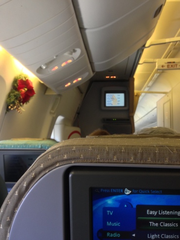 Christmas decorations in the plane - so decorative!
